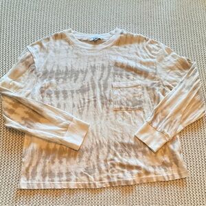 Rails LS Boxy Crew Long Sleeve Tee Ivory Cream Tie-Dye Small